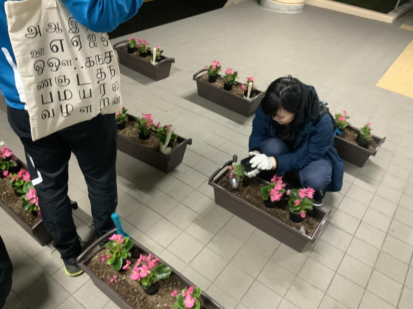 網走南ヶ丘高定時制花壇づくり