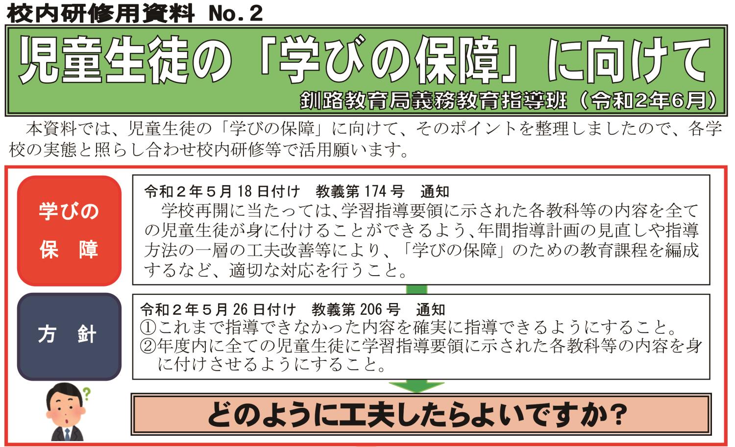 釧路局が校内研修資料第２号作成 学び保障へ要点整理 何を学ぶか を明確化 北海道通信社 Dotsu Net 日刊教育版