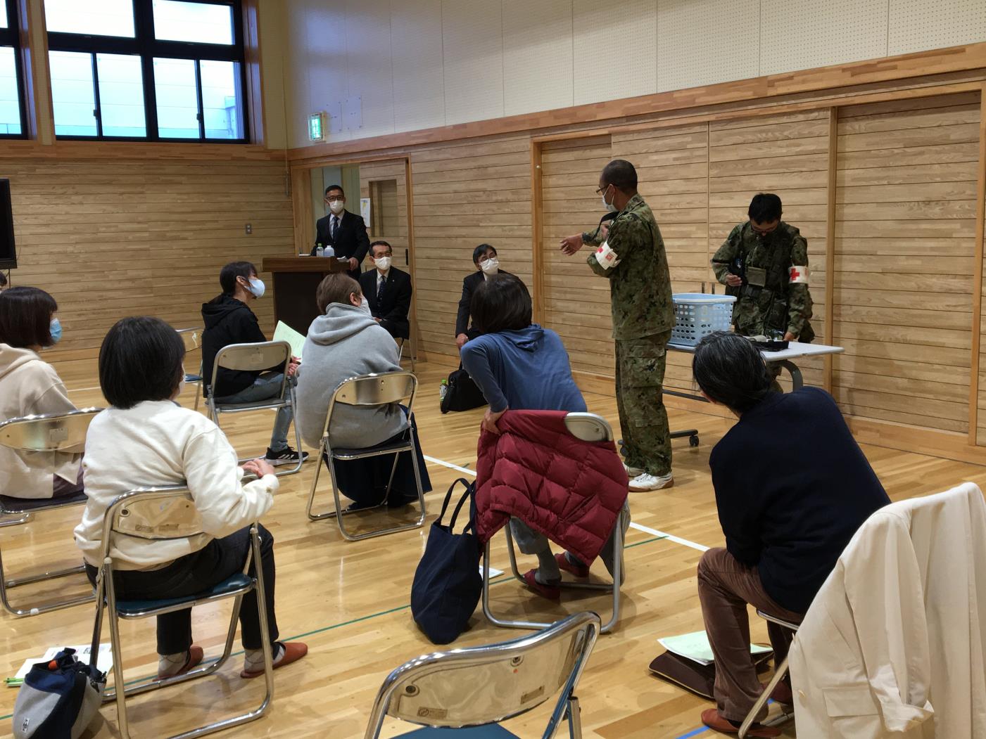 宮の丘中自衛隊による防災講演会