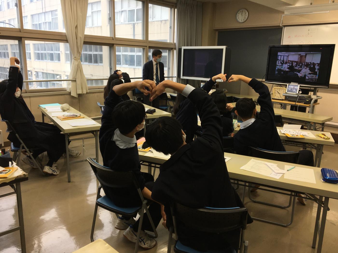 札幌清田高韓国の高校と交流