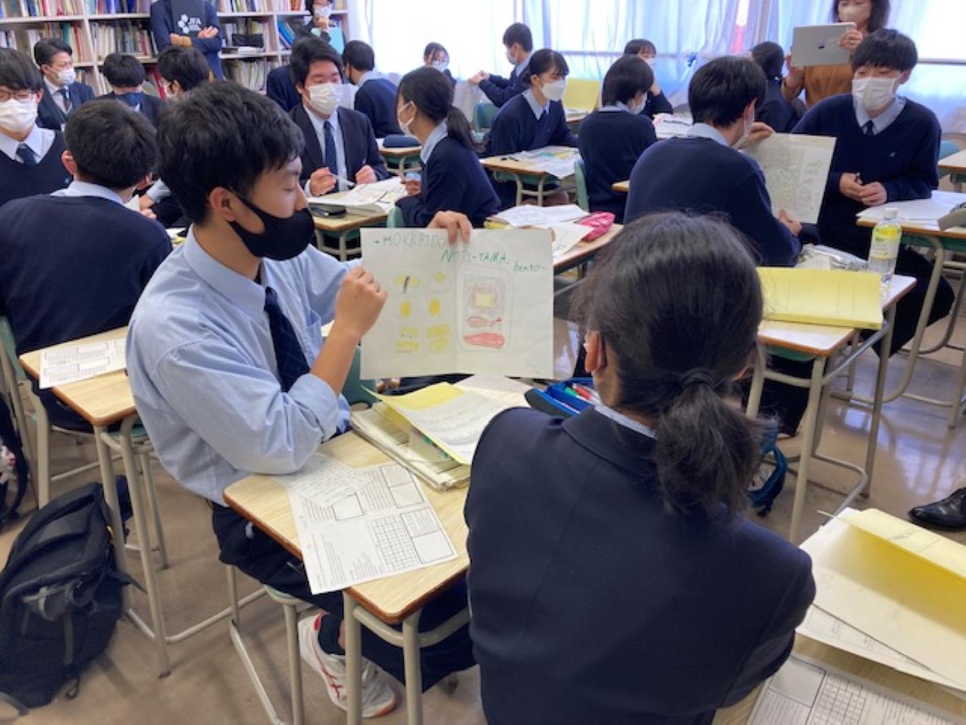 市立札幌清田高オールイングリッシュでの授業風景