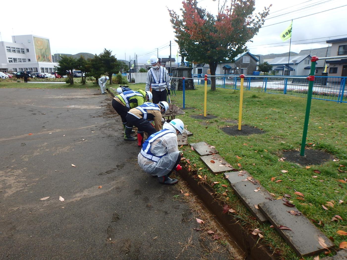 上川小校庭環境整備