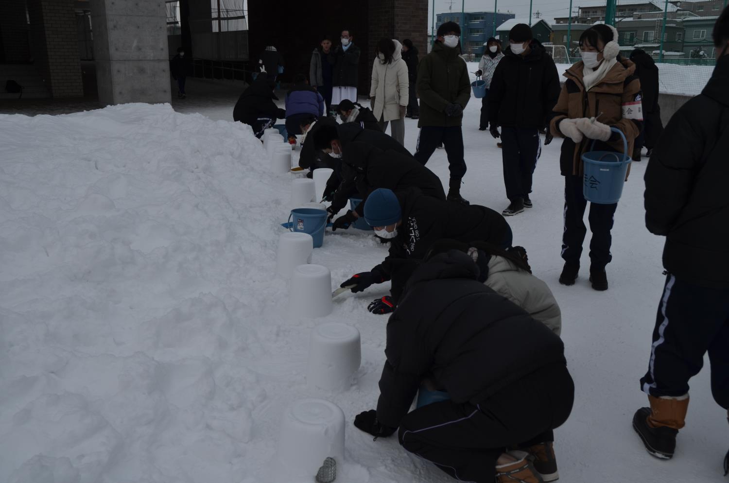 北白石中雪学習スノーキャンドル