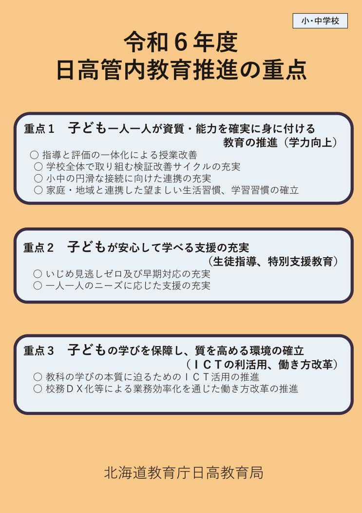 日高管内教育推進の重点