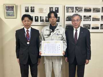 安全な学習環境を創出 福移学園が勇建設に感謝状_画像＜1＞