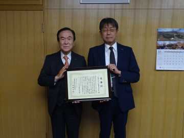 北海土木工業に感謝状　札工高　現場見学会開催で_画像＜1＞